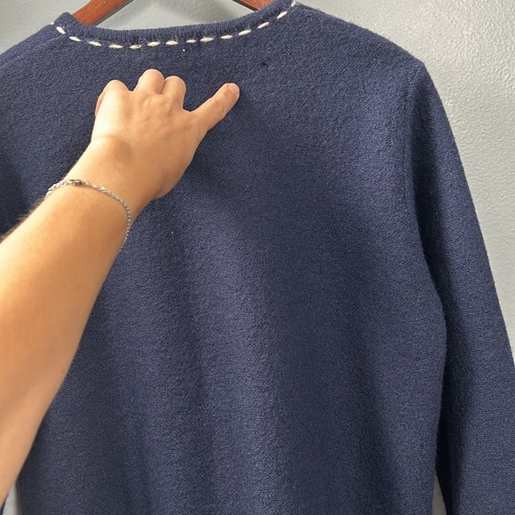 Karen Scott Light Navy Blue Tweed Style Cardigan size M sweater lady - Picture 16 of 16